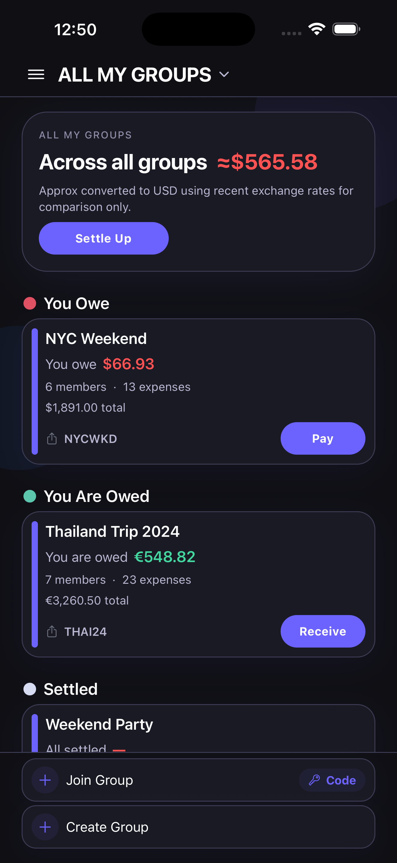 Pangu all groups screen