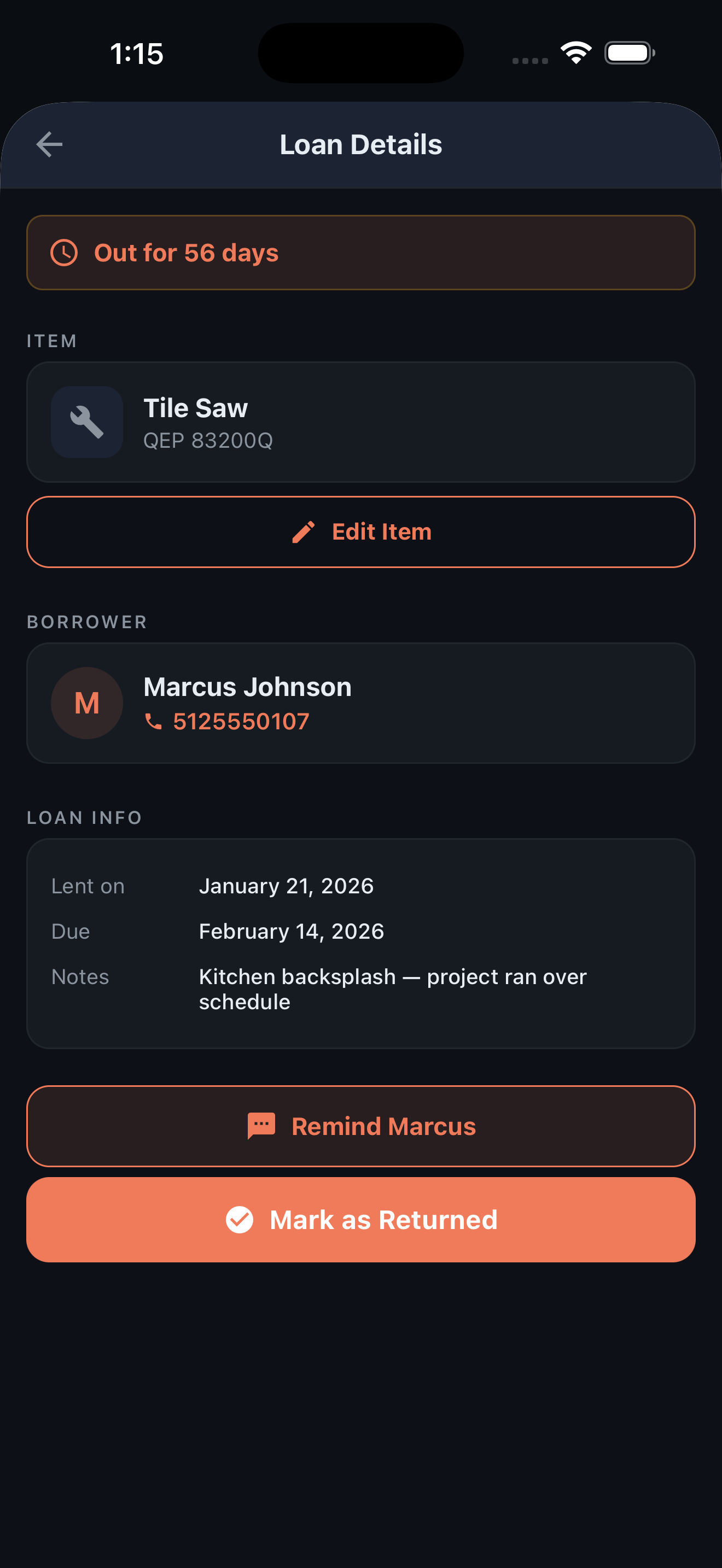 Loan details